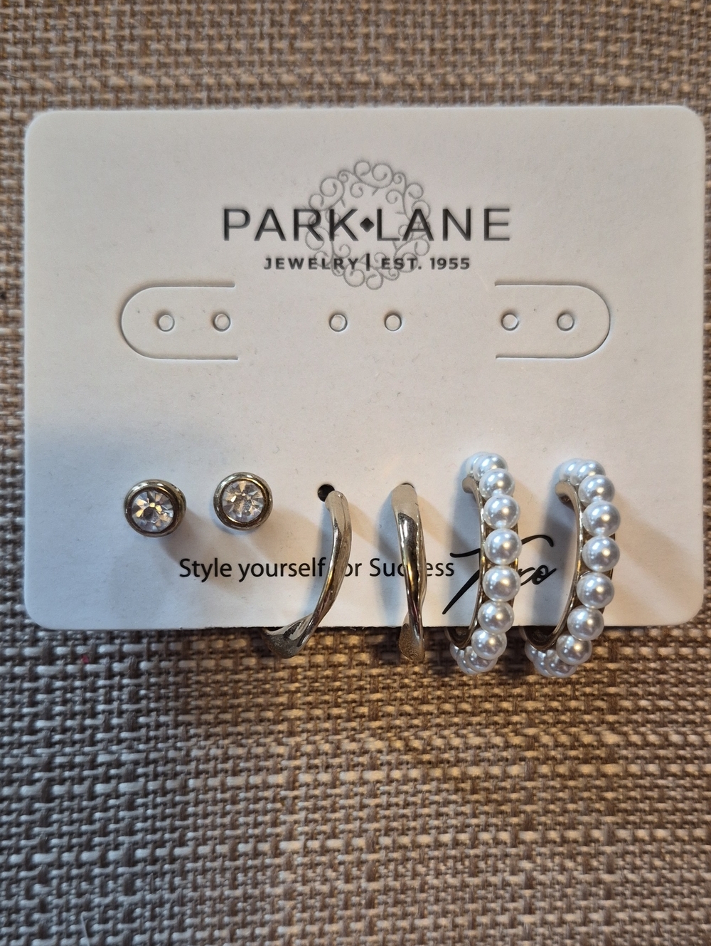 Park Lane Silver Hoop and Pearl Accent Earring Set